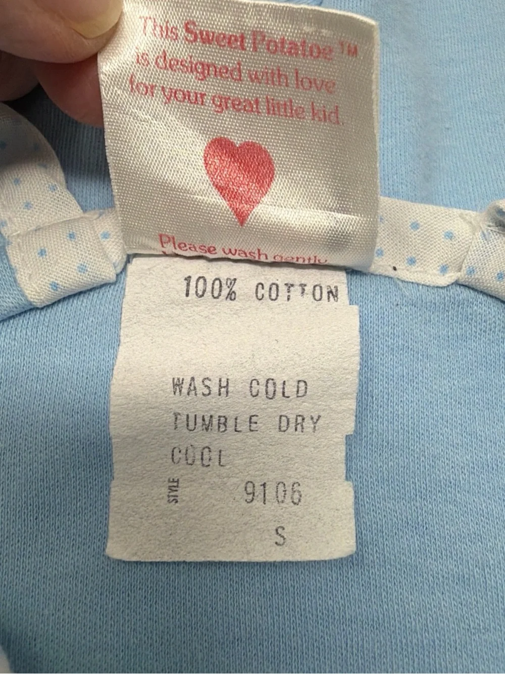 Vintage Sweet Potatoes Baby Blue Footed Romper Size s 0-3 Months